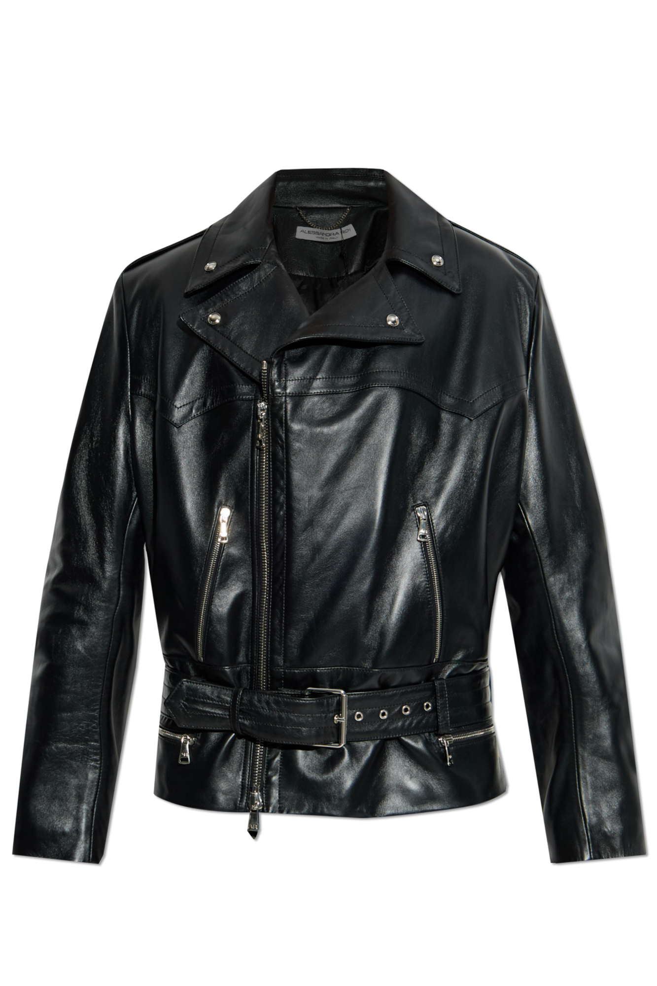 Black Leather jacket Alessandra Rich - Vitkac AS